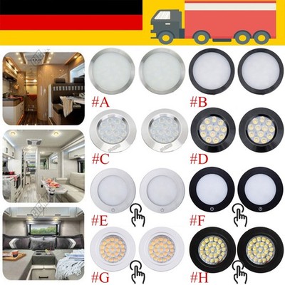 2-12x LED Deckenlampe Wohnmobil Wohnwagen Boot Innenraumleuchte Beleuchtung 12V