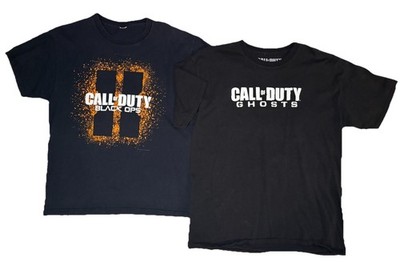 Lot Of 2 Call Of Duty T Shirt Men s Large 2012 Black Ops 2 2013 Ghosts Promo Tee