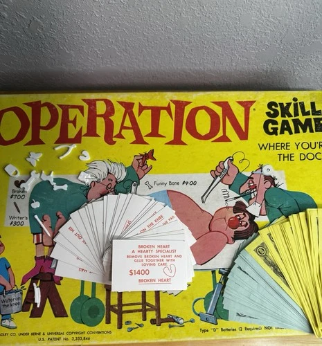 Vintage 1965 Milton Bradley Operation Skill Game Complete Excellent Condition