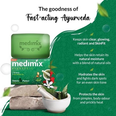 10 X 125 gm Medimix Ayurvedic Classic 18 Herbs Bathing Soap