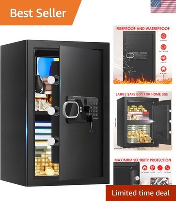 3.4 Cubic Feet Fireproof Waterproof Home Safe with Digital Keypad & Alarm System