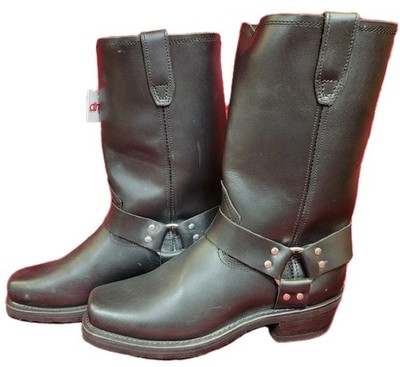 Dingo Dean Harness Square Toe Pull On Motorcycle Cowboy Men's 10 BIKER Boots BLK