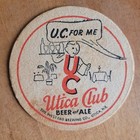 Vintage Utica Club Beer Coaster U.C. For Me West End Brewing Utica New York