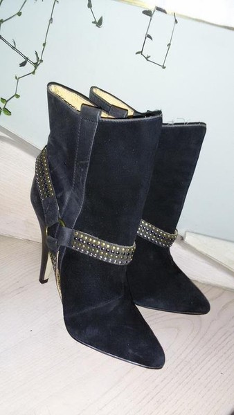Women Buffalo Ankle Boots Black Suede 39