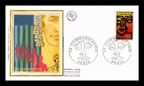 Dr Jim Stamps France 1976 La Communication First Day Cover Silk Cachet