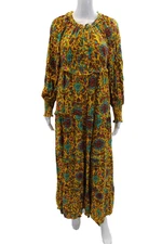 House of Harlow 1960 Womens Floral Long Sleeve Maxi Dress Multicolor Size S