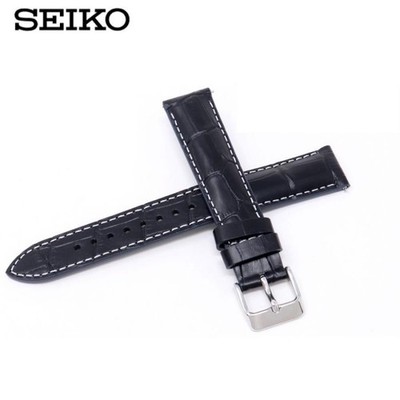 Bracelet Montre Cuir Véritable SEIKO Marine Bleu 18mm RS01C18NY - Neuf Avec étiquettes