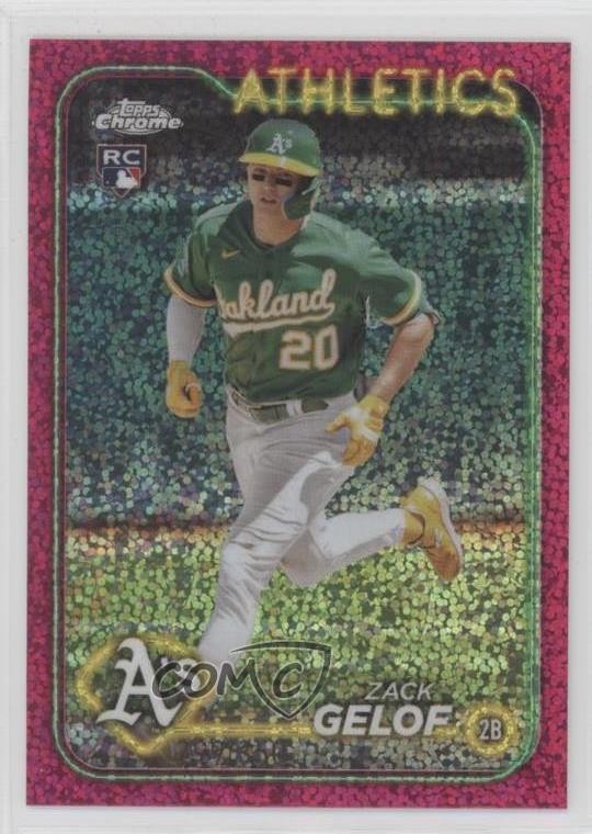 2024 Topps Chrome Magenta Speckle Refractor /350 Zack Gelof #282 Rookie RC 7sd