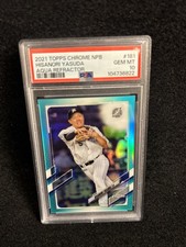 PSA 10 GEM MINT 2021 TOPPS CHROME NPB AQUA REFRACTOR HISANORI YASUDA /199 POP 1