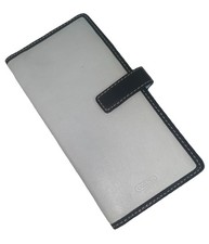 Coach Leather Checkbook Wallet ID Cardholder Snap Closure Slim Bi Fold