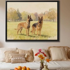 Watercolor Painting Dog Wall Art Belgian Malinois Canvas Print Dog Lovers Decor