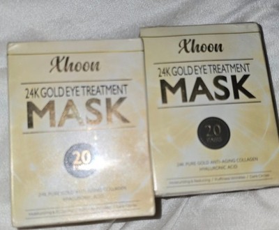 2 Pack Xhoon 24K Gold Eye Treatment Mask Anti-Aging 20 Pairs Ea Exp 12/26