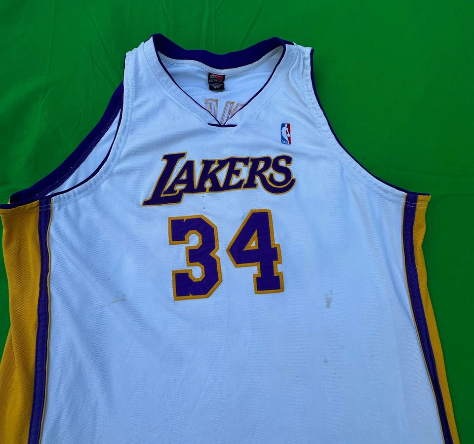 Camiseta deportiva vintage Nike NBA Los Angeles Lakers Shaquille O'Neal #34 talla 4XL. Foto 3 de 4