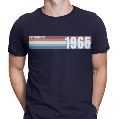 Personalisiertes T-Shirt Established 1965 für Herren Damen Vintage weiche Baumwolle #T490