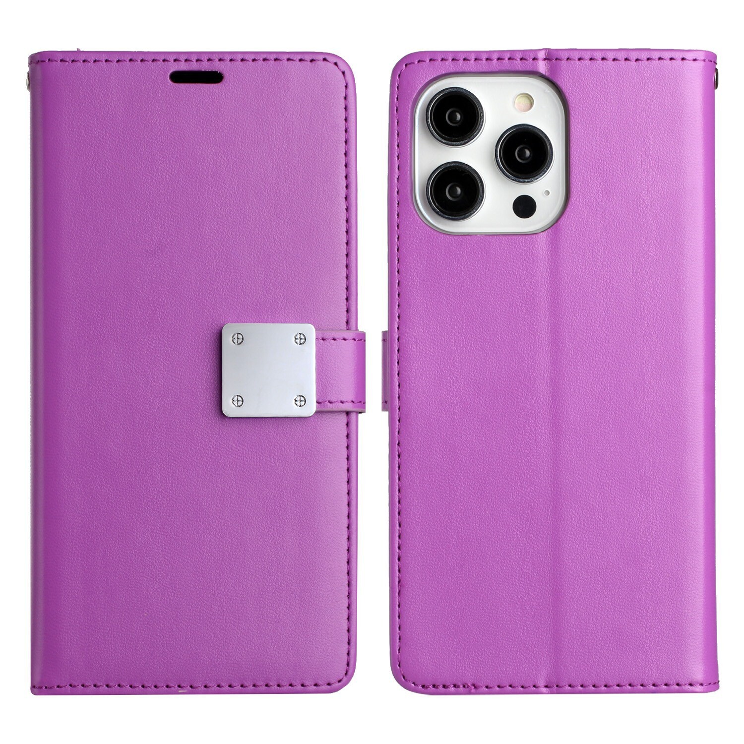 Purple Flip Wallet Case with ID Card Holder for Samsung A54-image