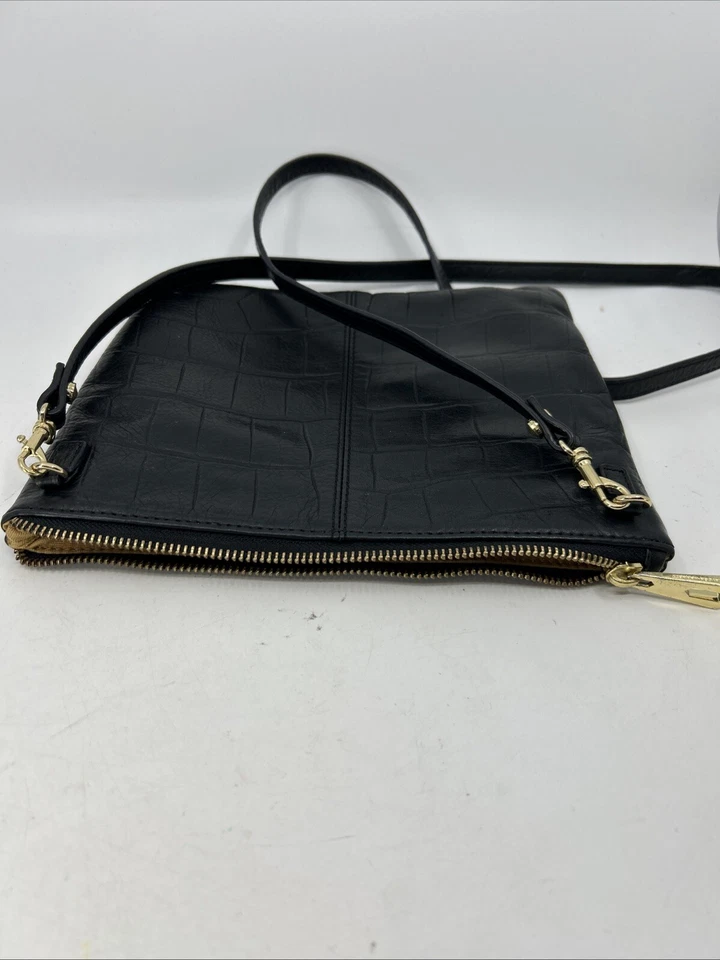 ~HAYDEN HARNETT Purse Black Leather  Convertible Clutch w/Crossbody Strap - Image 4 of 4