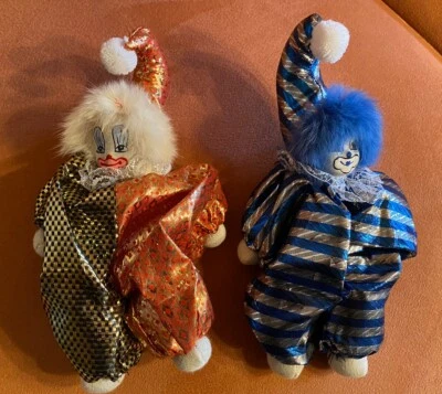 Puppe, Harlekin, Clown, 2 Stück, Dekoartikel, Figuren, Dekorative Puppen Gepfl - Bild 1 von 4
