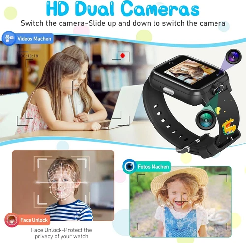 Kids 4G Smart Watchs Camera GSM Tracker SOS LBS Call Phone Game Watches Boy Girl - Bild 18 von 78