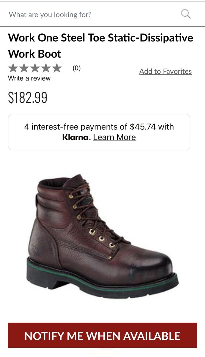Work One Steel Toe Static-Dissipative Work Boot Mens Steel Toe Work One shoes Anti-static Safety Waterproof  main image 3
