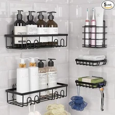 5 Pack Shower Caddy Shelf Bathroom Basket Bath Storage Holder Organizer Rack 