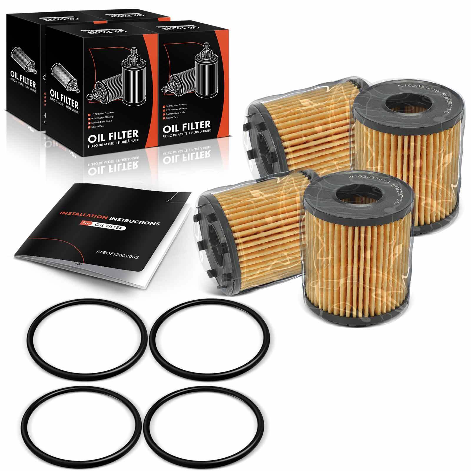 4x Engine Oil Filter for Dodge Dart Fiat 500L Jeep Renegade 10K Miles Protection