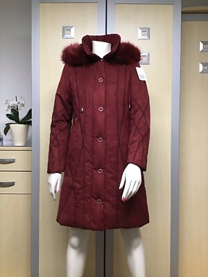 Damen Wintermantel Steppjacke Jacke Mantel bordeaux dunkel-rot Gr. 40/42 neu