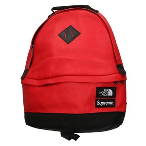 red supreme leather backpack