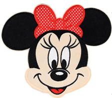 MINNIE MOUSE - DISNEY Character Face 3 1/2" - Embroidered Sew/Iron On Patch