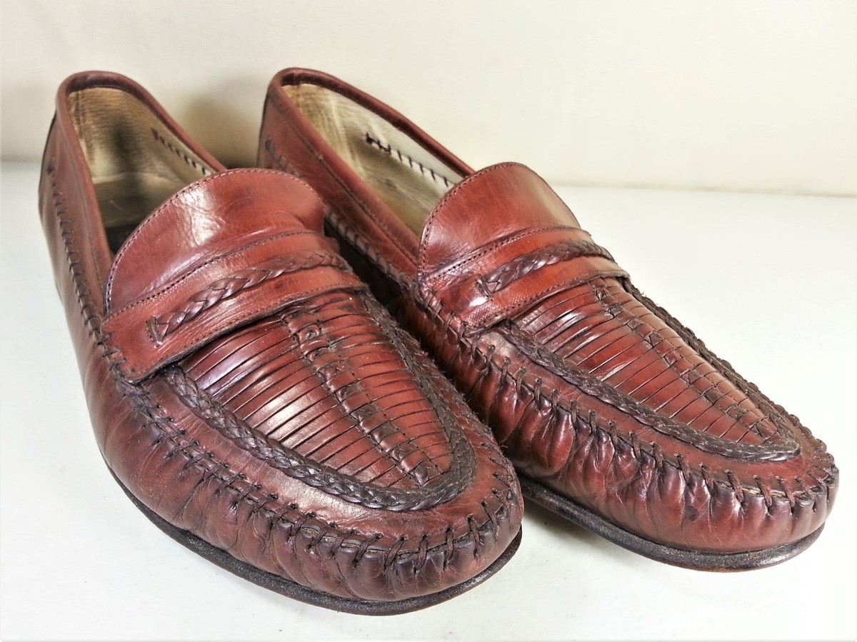 靴 Vintage brass boot leather Loafer Brass Boot Brown LeatherLoafers Dress Shoes Size 10.5 M