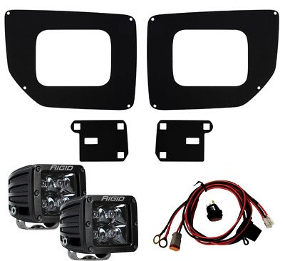 #ad RIGID Fog Light Kit Midnight Black PRO LED Lights for 15 19 GMC Sierra 2500 3500 $384.98