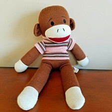 Plush Dan Dee Collectors Choice Monkey in Pink Striped Sweater