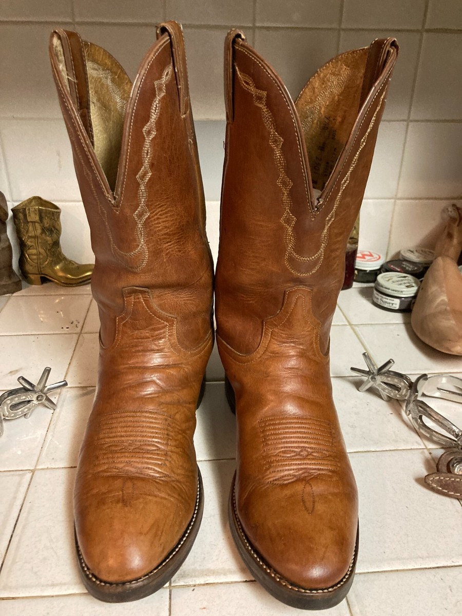 TONY LAMA 2501 DISTRESSED BROWN COGNAC VINTAGE WESTERN COWBOY TONY LAMA 2501 DISTRESSED BROWN COGNAC VINTAGE WESTERN COWBOY