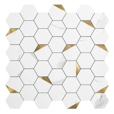 Art3d 10-Sheet Peel and Stick Backsplash, Self-Adhesive Tile Hexagon Mosaic Tile