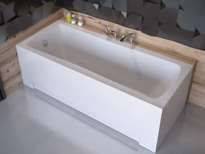 Badewanne Rechteck Wanne 150x70 Acrylschürze Styropor Ablauf VIEGA + Füße GRATIS