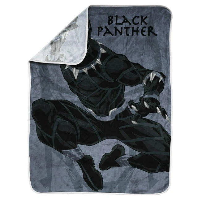Black Panther King Silk Touch Throw, 40 x 50, Microfiber, Black, Marvel - Image 3 of 4