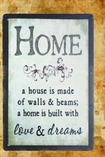 dorm room wall home tavern Home love dreams tin metal sign