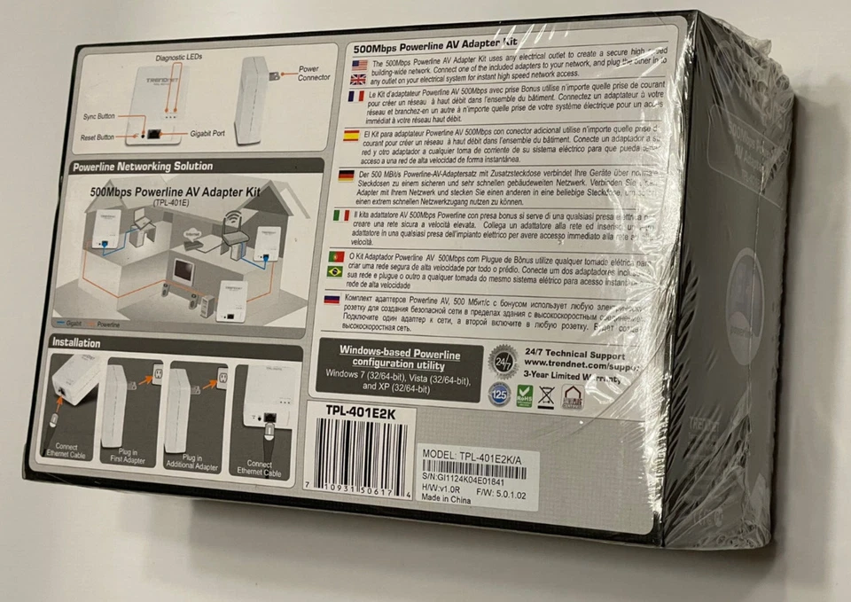 TRENDnet TPL-401E2K Powerline 500 AV Gigabit Adapter Kit Up to 500Mbps - Image 3 of 4