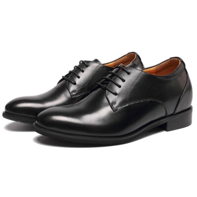 US11 CHAMARIPA 7cm/2.76'' Elevator Shoes Men Black Dress Shoes Increase oxford