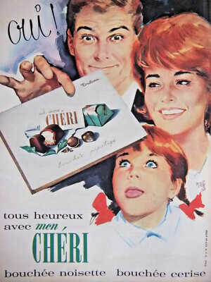 PRESSEWERBUNG 1961 MEIN LIEBER BISSEN NUSS KIRSCHE MIT SCHOKOLADE FEIN SULCEA