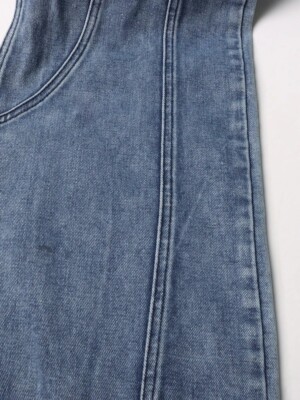 Wave Design Spliced Button Jeans Women High Waist Patchwork Wave Design Spliced Button Jeans Women High Waist Patchwork