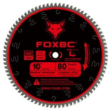 10-Inch Saw Blade 80-Tooth TCG for Aluminum and Non-Ferrous Metal Cutting