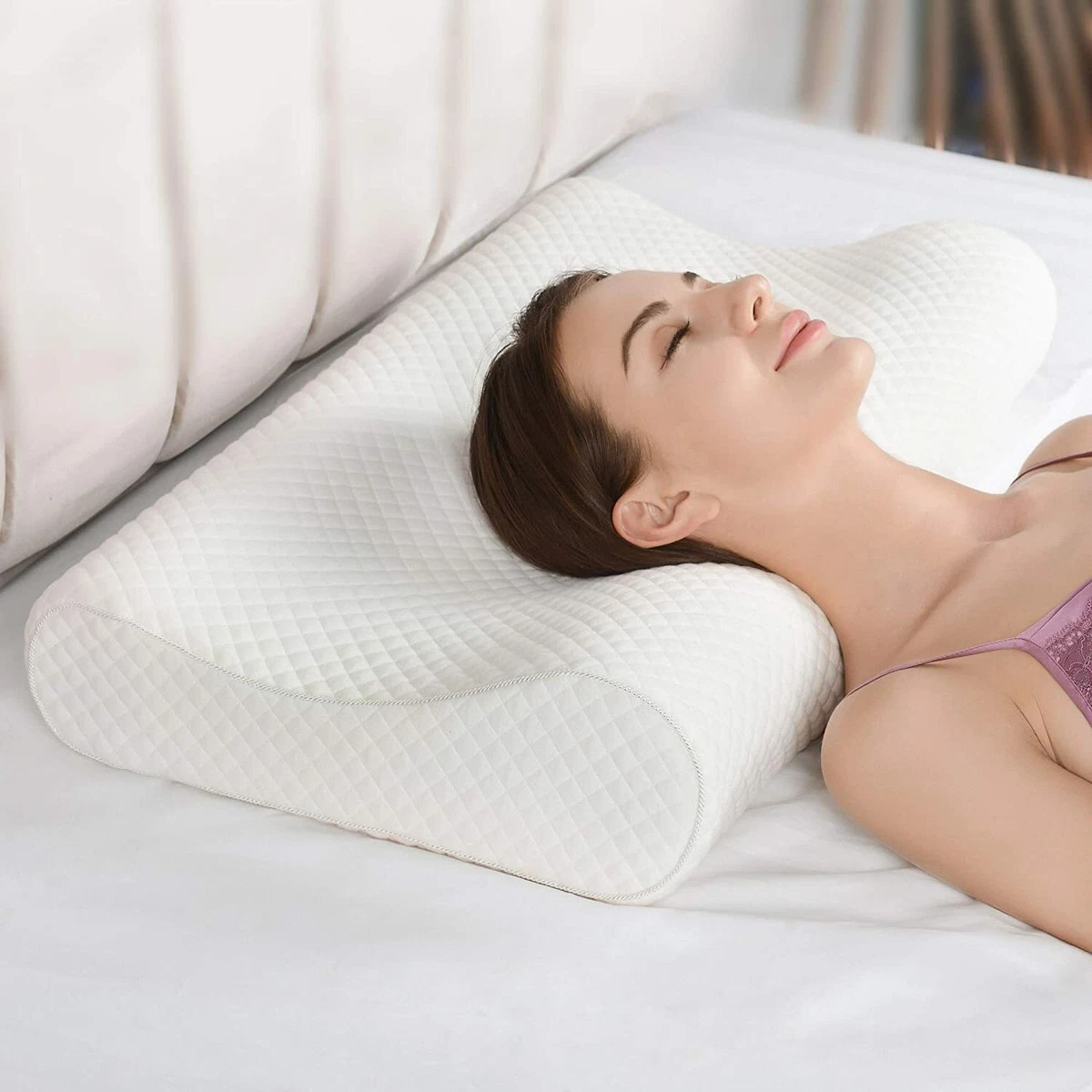 Queen Contour Memory Foam Pillow Neck Pain Relief Orthopedic