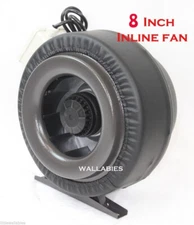 8" Inline 720CFM 110V Hydroponics Duct Tube Exhaust Fan Blower + Leather Sleeve