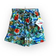 Vintage 90s Deadstock Speedo Hawaiian Tropical Floral Hibiscus Swim Trunks