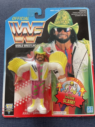 1992 WWF Hasbro Blue Card Macho Man Randy Savage F...