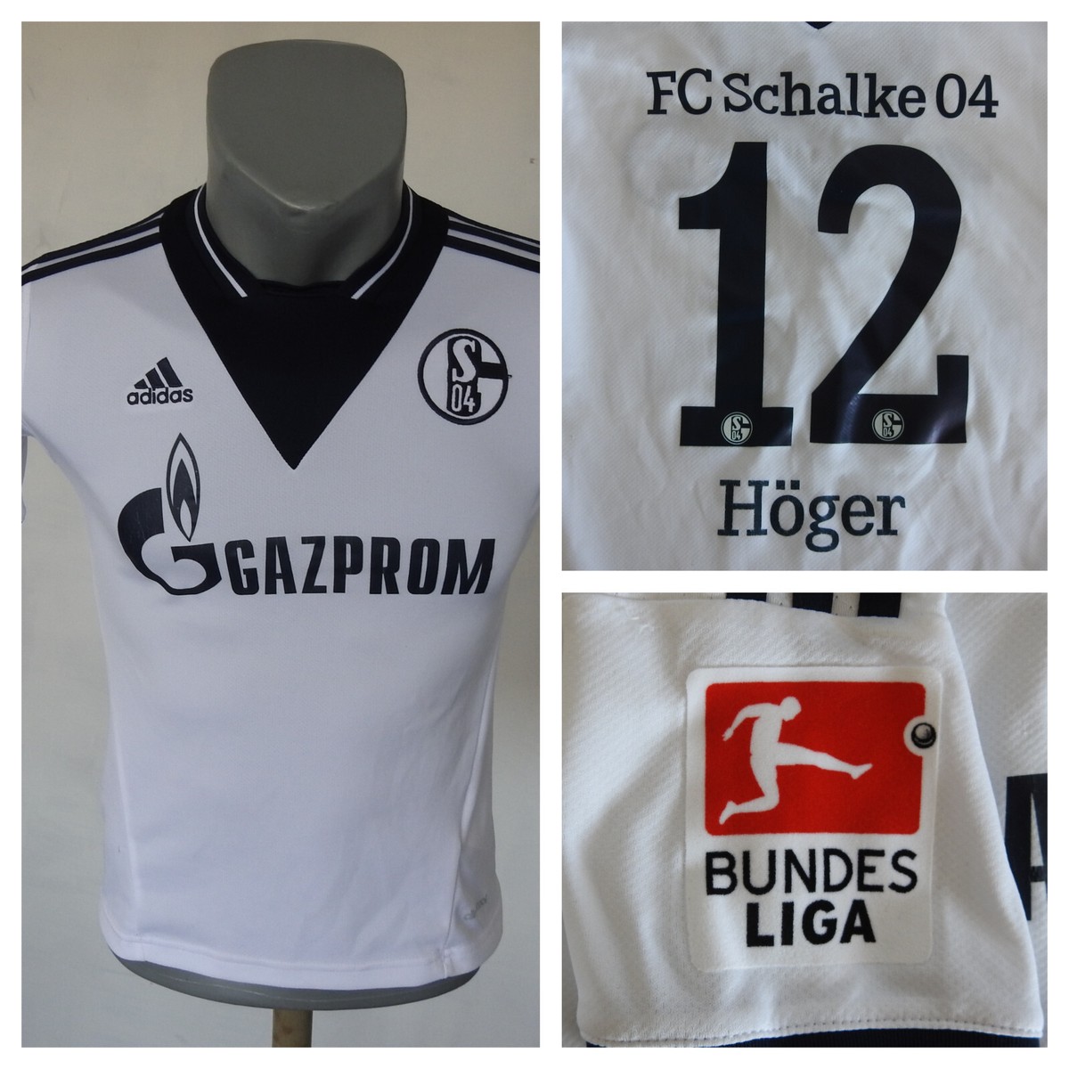 Schalke 04 2014 Away Jersey #12 Hoger Adidas White Shirt