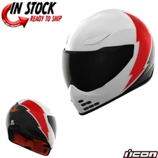 NEW! 2025 ICON DOMAIN SLABTOWN WHITE FULLFACE HELMET - PICK SIZE