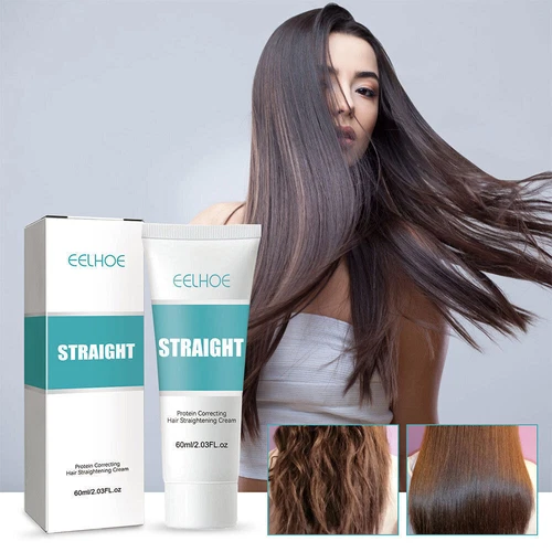 Protein Hair Straightening Cream Silk Gloss Smooth Rough Hair Repair Straight - Picture 3 of 12