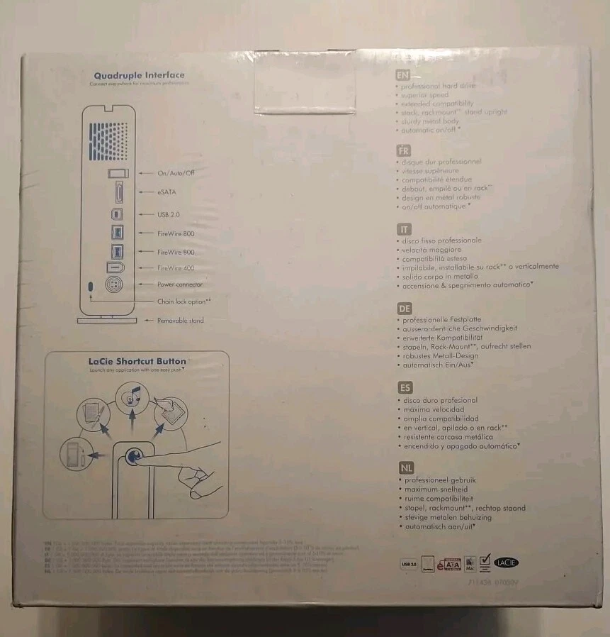 NEW! LaCie d2 HD Quadra 7200RPM 8MB 320GB eSATA F800/400 External Hard Drive - Image 2 of 3