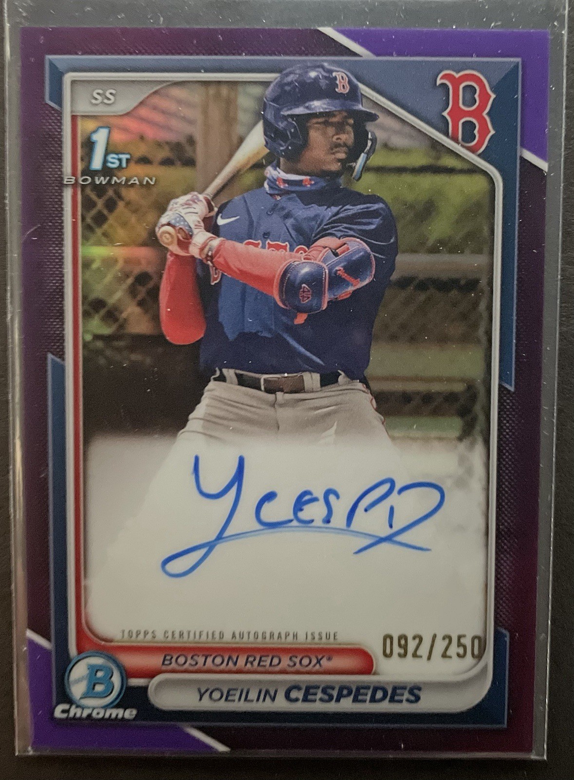 2024 Bowman Chrome Prospect Auto Yoeilin Cespedes #CPA-YCE Purple Refractor /250